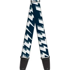 Guitar Strap - Lightning Bolts Sketch Navy White