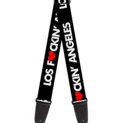 Guitar Strap - LOS F*CKIN' ANGELES Heart Black White Red