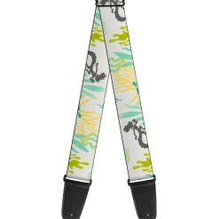 Guitar Strap - Luca Alberto Sea Monster Underwater Silhouette White Multi Color