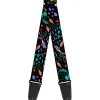 Guitar Strap - Luca Isola del Mar Luca and Alberto Sea Monsters School of Fish Collage Black