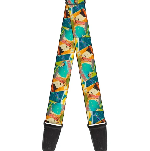 Guitar Strap - Luca The Piazza Poster Collage Stacked