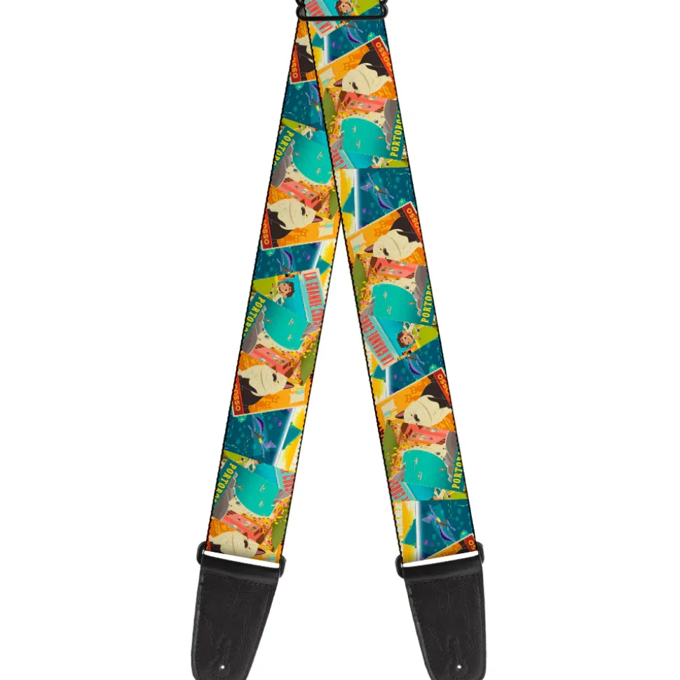 Guitar Strap - Luca The Piazza Poster Collage Stacked