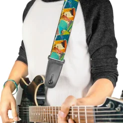 Guitar Strap - Luca The Piazza Poster Collage Stacked