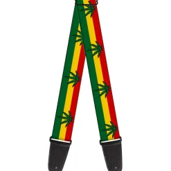 Guitar Strap - Marijuana Leaf Repeat Rasta