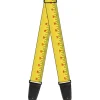 Guitar Strap - Measuring Tape Yellow Black Red