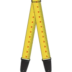 Guitar Strap - Measuring Tape Yellow Black Red