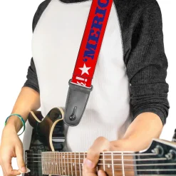 Guitar Strap - MERICA FUCK YEAH! Star Red Blue White