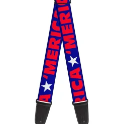 Guitar Strap - MERICA Star Blue Red White