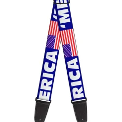 Guitar Strap - MERICA US Flag Blue White Red