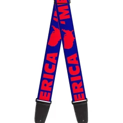 Guitar Strap - MERICA USA Silhouette Blue Red