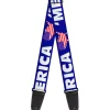 Guitar Strap - MERICA USA Silhouette Blue White US Flag