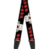Guitar Strap - Mickey Mouse Smelling Pose Black/White/Reds