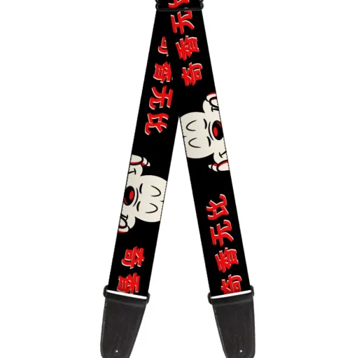 Guitar Strap - Mickey Mouse Smelling Pose Black/White/Reds