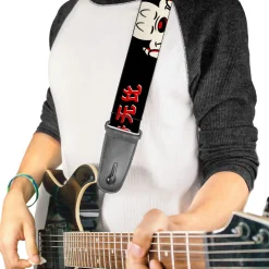 Guitar Strap - Mickey Mouse Smelling Pose Black/White/Reds