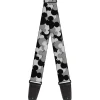 Guitar Strap - Mickey Mouse Head Stacked Black Grays