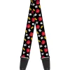 Guitar Strap - Mickey Mouse Costume Elements Scattered Black