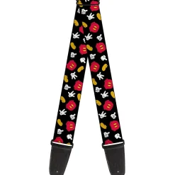 Guitar Strap - Mickey Mouse Costume Elements Scattered Black