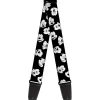 Guitar Strap - Mickey Mouse Expressions Scattered Black White