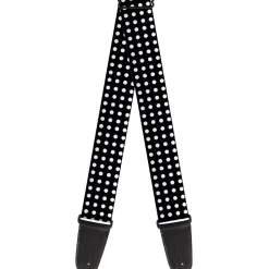 Guitar Strap - Micro Polka Dots Black White