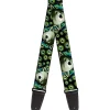 Guitar Strap - Mike Poses Eyeballs Black Greens