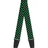 Guitar Strap - Mini Checker Black Gray 3 Green