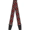 Guitar Strap - Mini Navajo Black Gray Red White