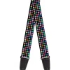 Guitar Strap - Mini Polka Dots Black Multi Color
