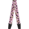 Guitar Strap - Minnie Mouse Expressions Polka Dot Pink White