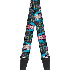 Guitar Strap - Minnie Mouse Hoody & Headphone Poses Gray Multi Color
