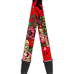 Guitar Strap - Mom & Dad Red