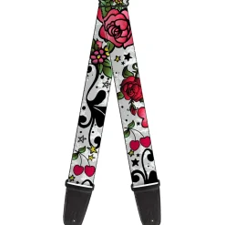 Guitar Strap - Mom & Dad CLOSE-UP White