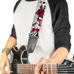 Guitar Strap - Mom & Dad CLOSE-UP White