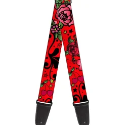 Guitar Strap - Mom & Dad CLOSE-UP Red