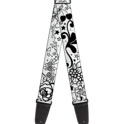 Guitar Strap - Mom & Dad Black White