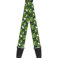 Guitar Strap - Monsters Inc Eye Collage Weathered Greens Blues