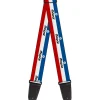 Guitar Strap - MOPAR Logo Stripe Blue White Red
