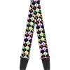 Guitar Strap - Mud Flap Girl Diamonds Black White Multi Neon