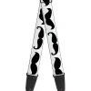 Guitar Strap - Multi Mustaches Sketch White Black