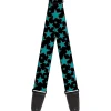 Guitar Strap - Multi Stars Black Turquoise