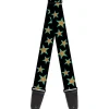 Guitar Strap - Multi Stars Black Leopard Baby Blue Outline