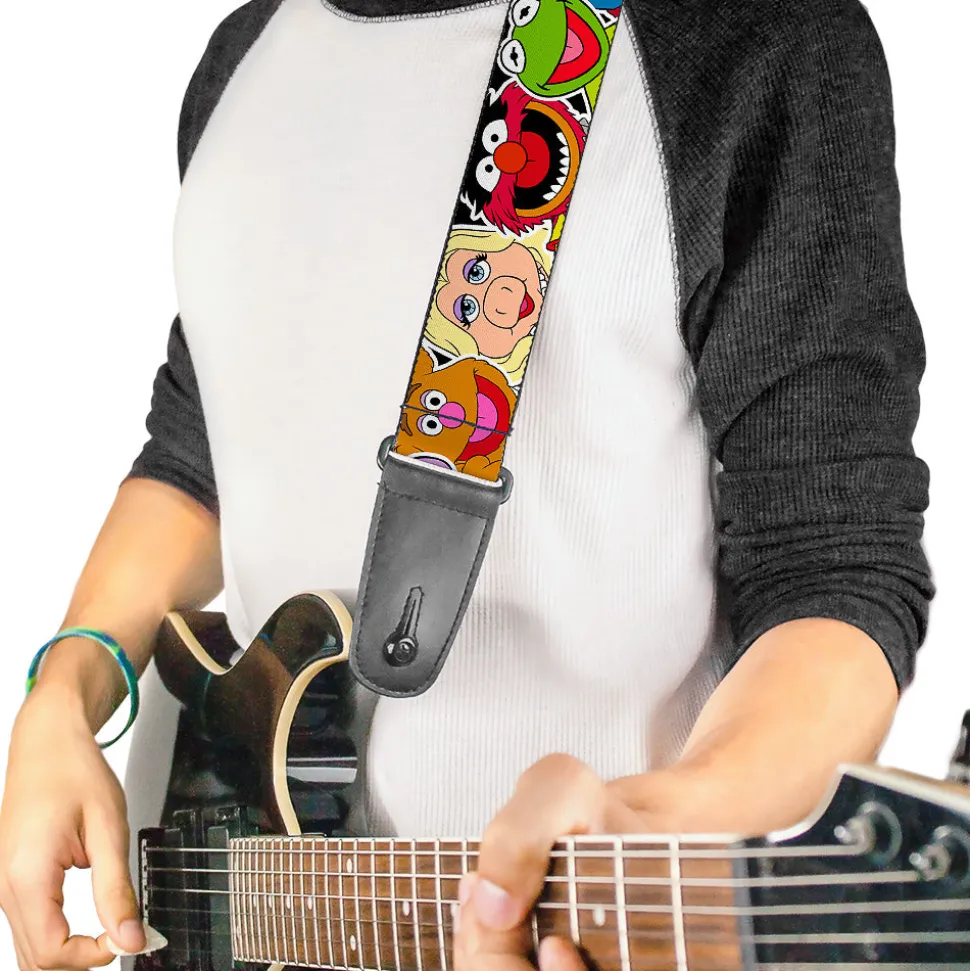 Guitar Strap - Muppets Faces CLOSE-UP Black