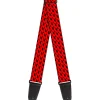 Guitar Strap - Mustache Monogram Black Red