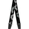 Guitar Strap - Mustache Sketch Black White