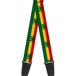 Guitar Strap - Mustache Trio White Black