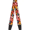Guitar Strap - Mustaches Brown Multi Pastel