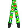 Guitar Strap - Nautical Flags Green Multi Color