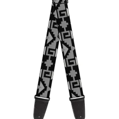 Guitar Strap - Navajo2 Black Gray