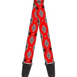 Guitar Strap - Navajo Gray Red Gray Black