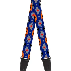 Guitar Strap - Navajo Gray Blue Orange Black