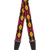 Guitar Strap - Navajo Orange Purple Yellow Pink Green Black